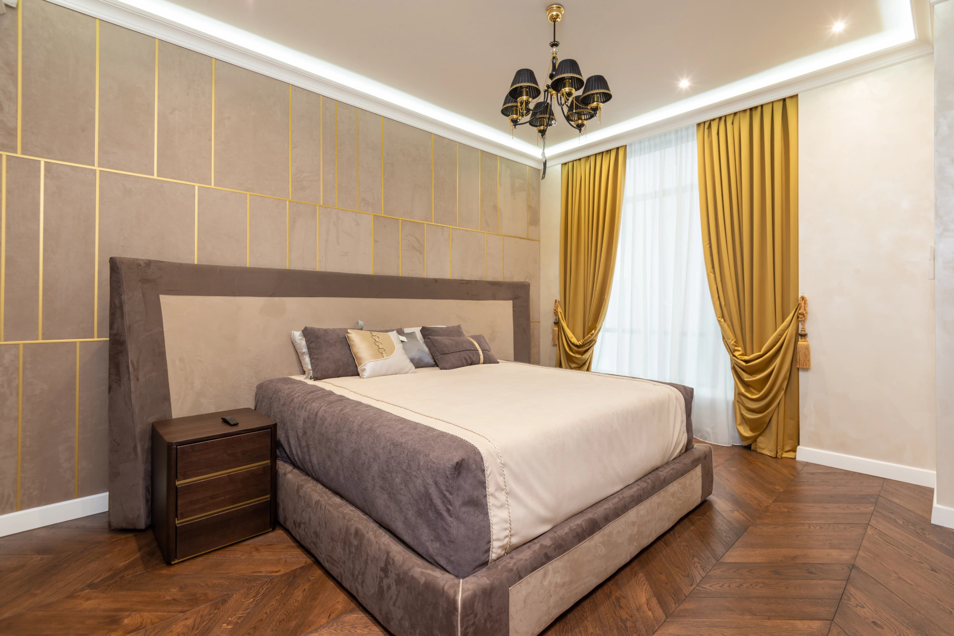 Bedroom with timber floor