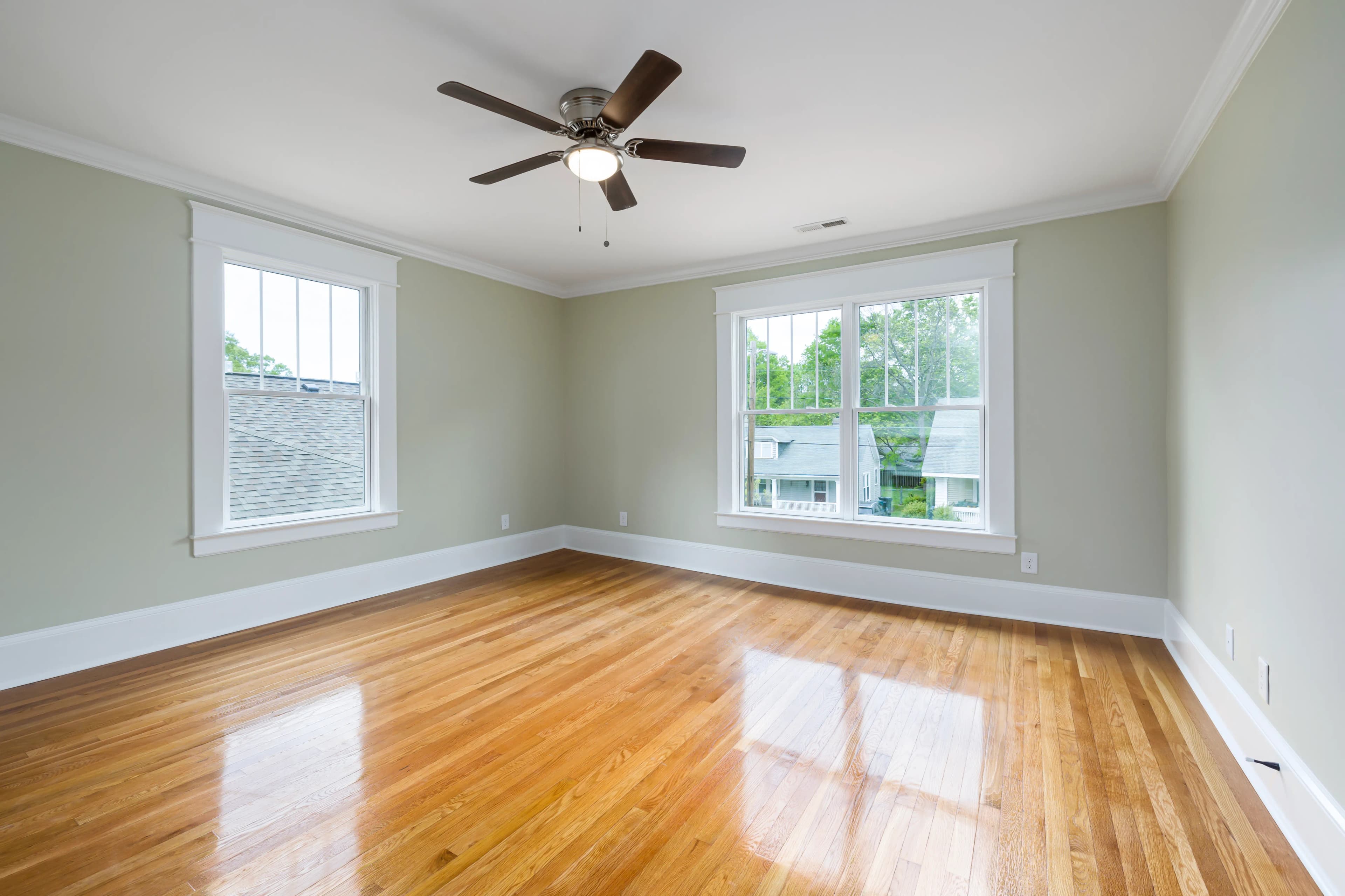 Empty room with timber floor ready for furniture